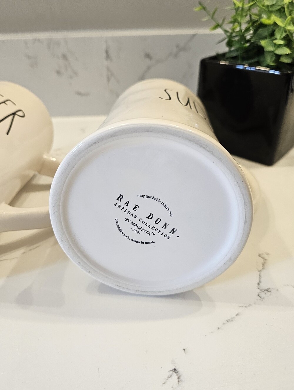 Rae Dunn White 'Beer' and 'Suds' Ceramic Mugs - Set of 2 - Picture 2 of 5